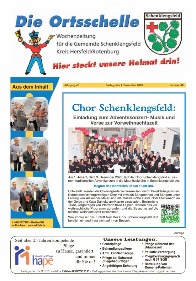 Die Ortsschelle Titelblatt 48/2023