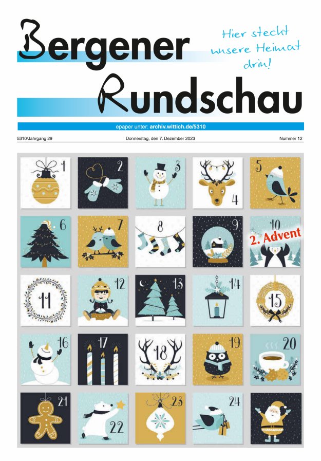 Bergener Rundschau Titelblatt 12/2023
