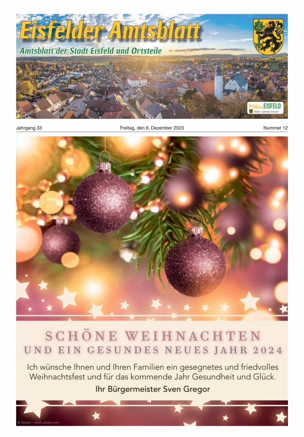 Eisfelder Amtsblatt Titelblatt 12/2023