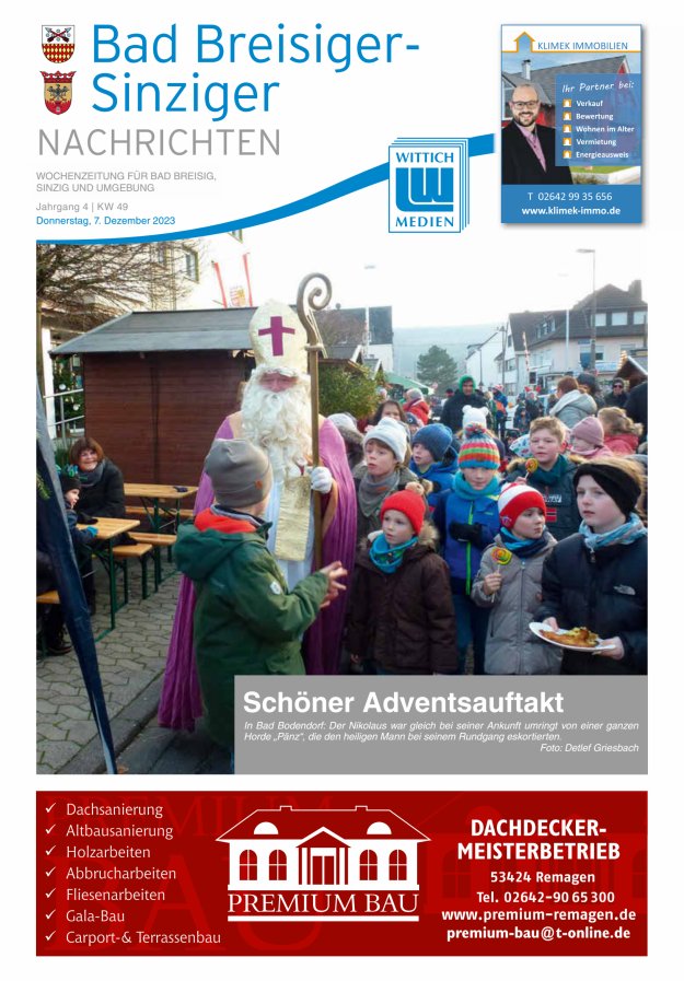 Bad Breisiger-Sinziger Nachrichten Titelblatt 49/2023