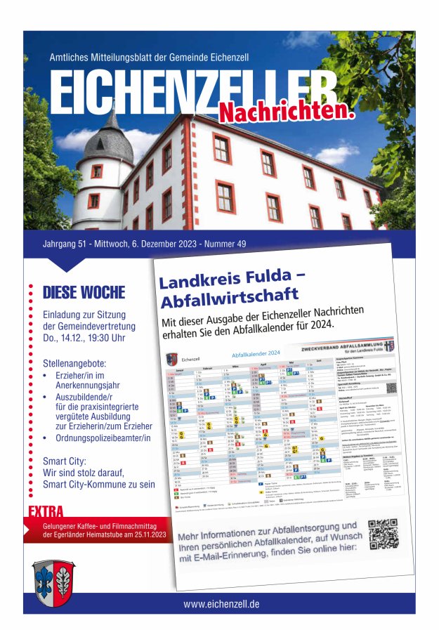 Amtliches Mitteilungsblatt der Gemeinde Eichenzell Titelblatt 49/2023