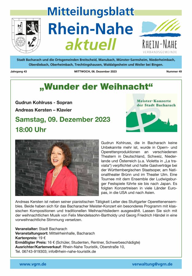 Rhein-Nahe aktuell Titelblatt 49/2023