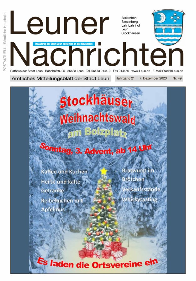 Leuner Nachrichten Titelblatt 49/2023