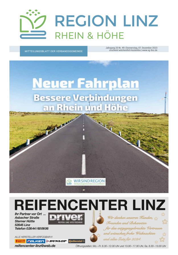 Unsere Verbandsgemeinde Linz am Rhein Titelblatt 49/2023