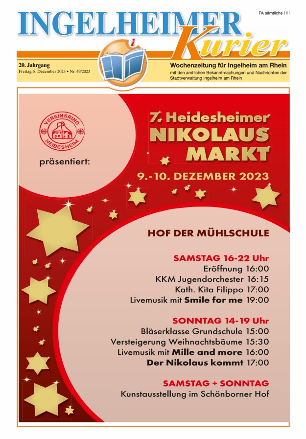 Ingelheimer Kurier Titelblatt 49/2023