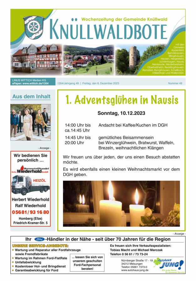Knüllwaldbote Titelblatt 49/2023