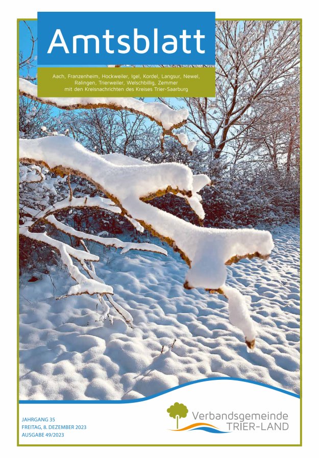 Amtsblatt VG Trier-Land Titelblatt 49/2023