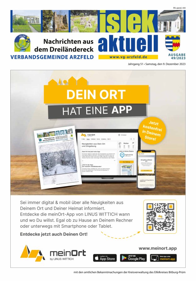 Islek aktuell VG Arzfeld Titelblatt 49/2023
