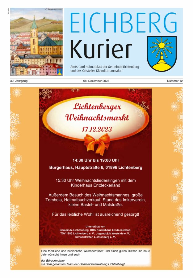 Eichberg-Kurier - Amts- und Heimatblatt der Gemeinde Lichtenberg Titelblatt 12/2023
