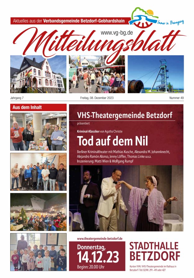 Aktuelles aus der VG Betzdorf-Gebhardshain Ausgabe Gebhardshain Titelblatt 49/2023