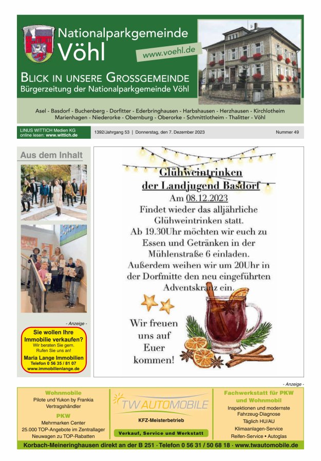 Blick in unsere Grossgemeinde Titelblatt 49/2023
