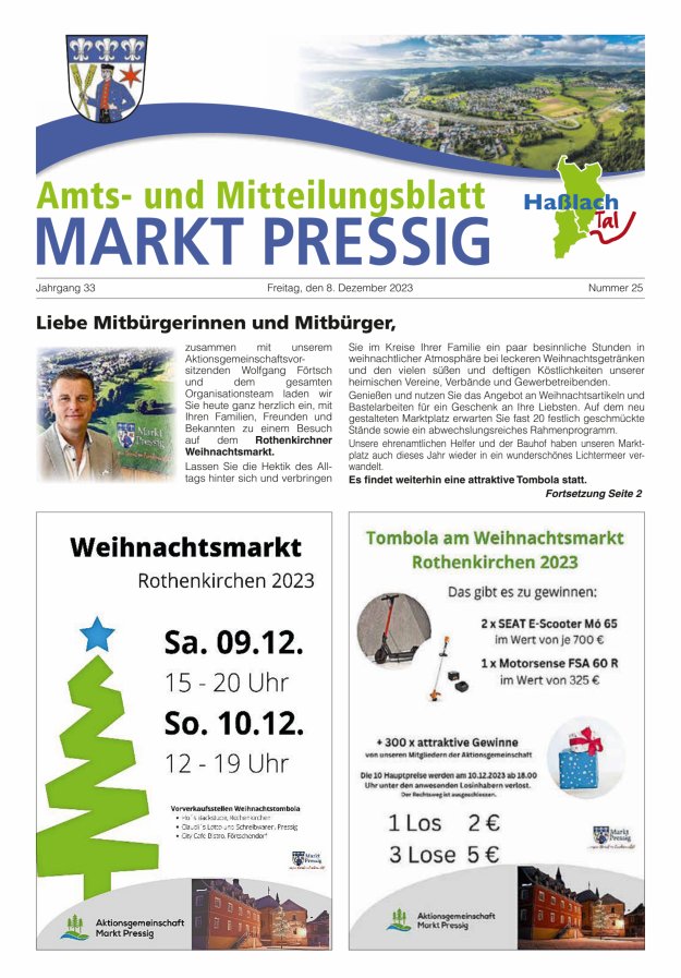 Amtsblatt für den Markt Pressig mit den Gemeindeteilen Titelblatt 25/2023