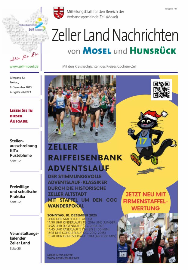 Zeller Land Nachrichten Titelblatt 49/2023