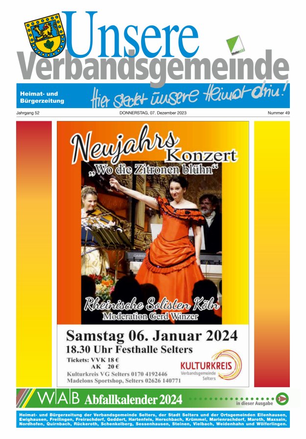 Unsere Verbandsgemeinde Selters Ww Titelblatt 49/2023