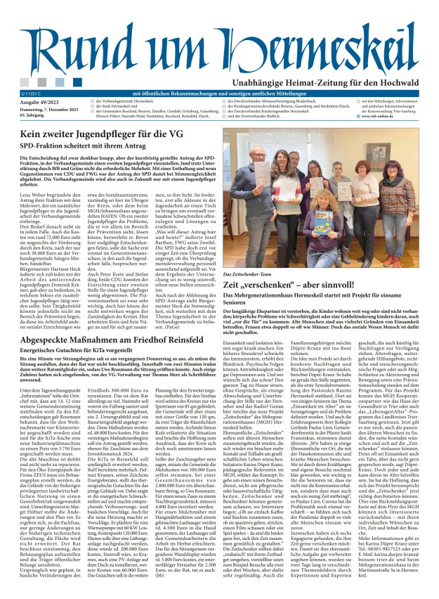 Rund um Hermeskeil Titelblatt 49/2023