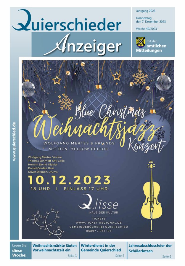 Quierschieder Anzeiger Titelblatt 49/2023