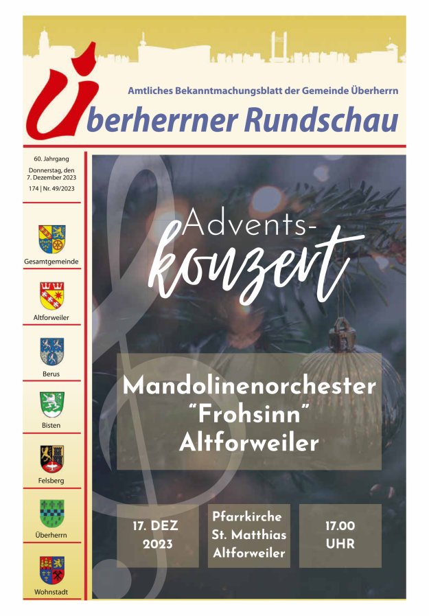 Überherrner Rundschau Titelblatt 49/2023