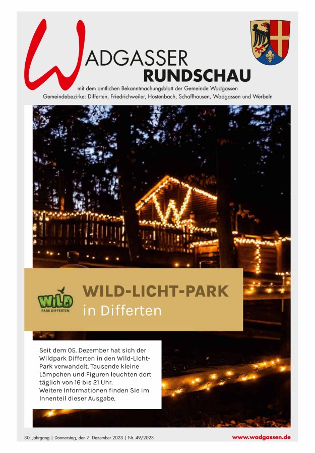 Wadgasser Rundschau Titelblatt 49/2023