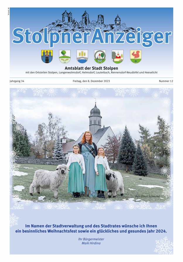 Stolpner Anzeiger - Amtsblatt der Stadt Stolpen mit den Ortsteilen Titelblatt 12/2023