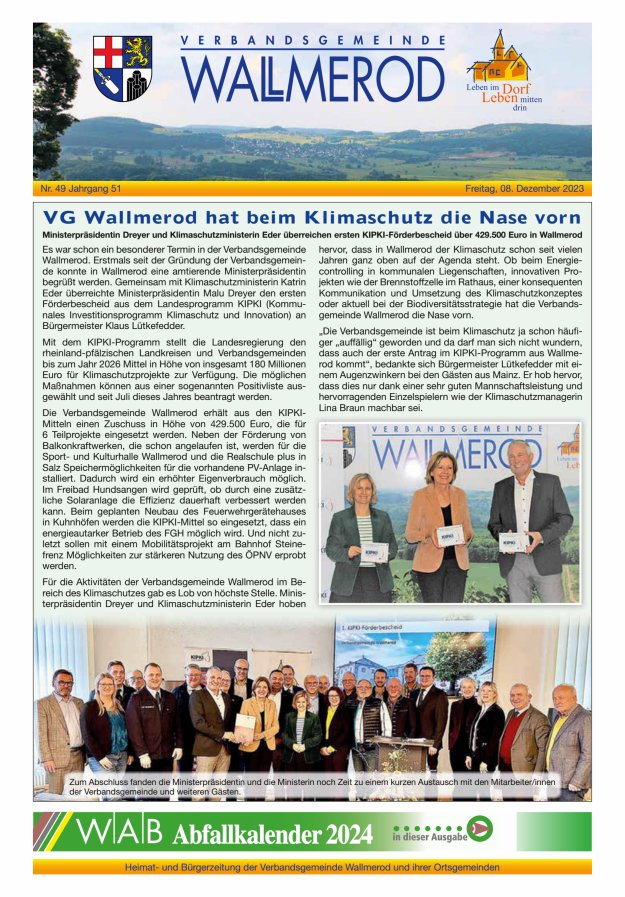 Wir über uns - Verbandsgemeinde Wallmerod Titelblatt 49/2023