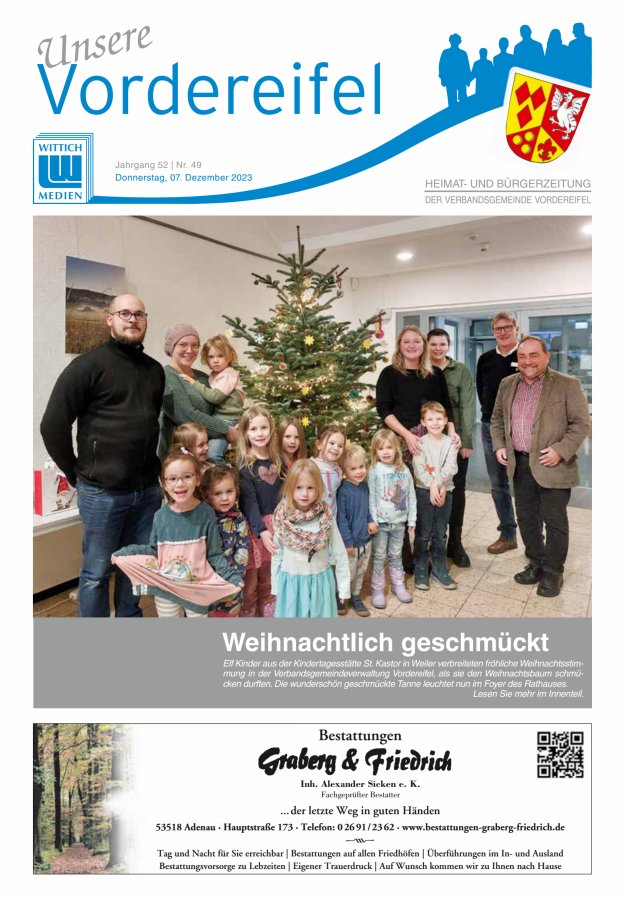 Mitteilungsblatt Vordereifel - Heimat- u Bürgerzeitung der VG Vordereifel Titelblatt 49/2023