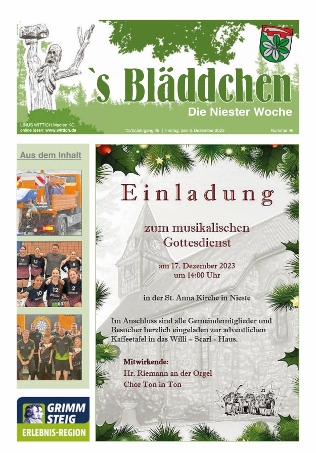 Niester Woche Titelblatt 49/2023