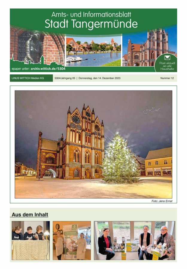 Tangermünde Titelblatt 12/2023