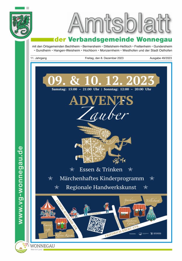 Amtsblatt VG Wonnegau Titelblatt 49/2023