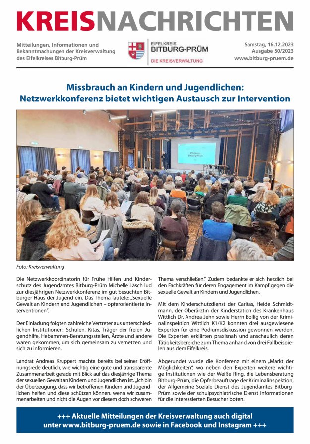 Kreis Bitburg-Prüm Titelblatt 50/2023