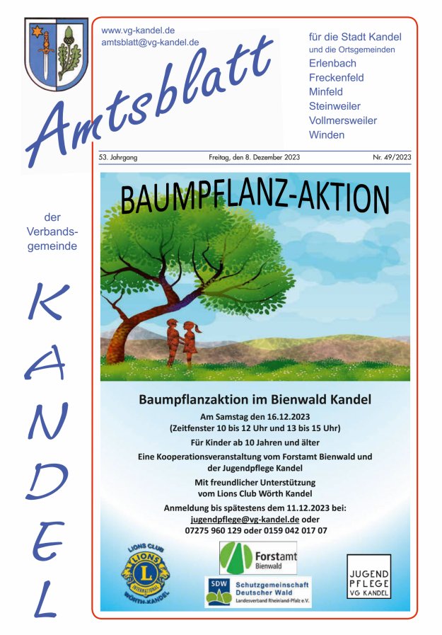 Amtsblatt VG Kandel Titelblatt 49/2023