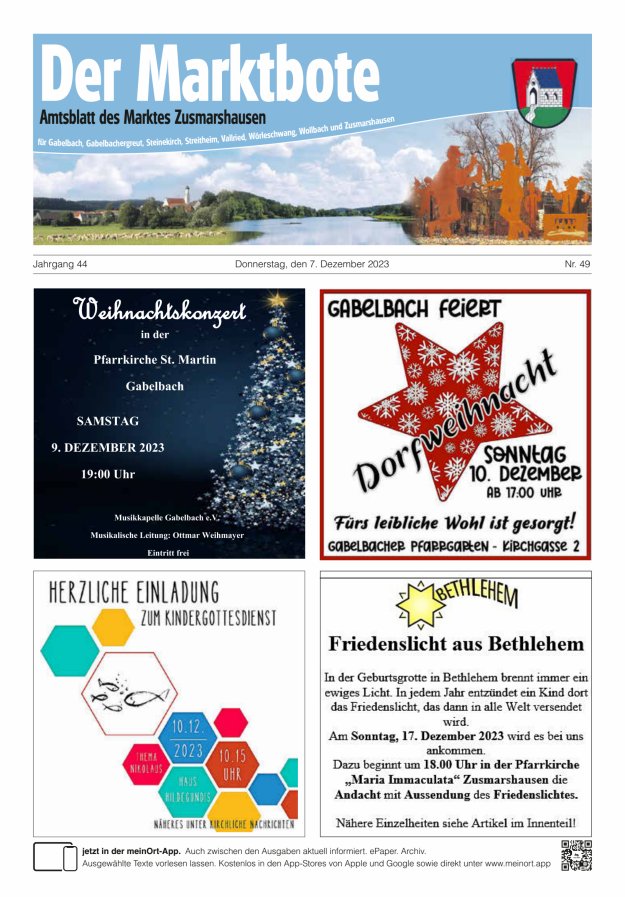 Zusmarshausen - Der Marktbote Titelblatt 49/2023