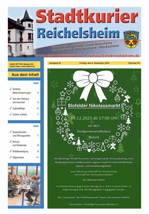 Stadtkurier Reichelsheim Titelblatt 49/2023