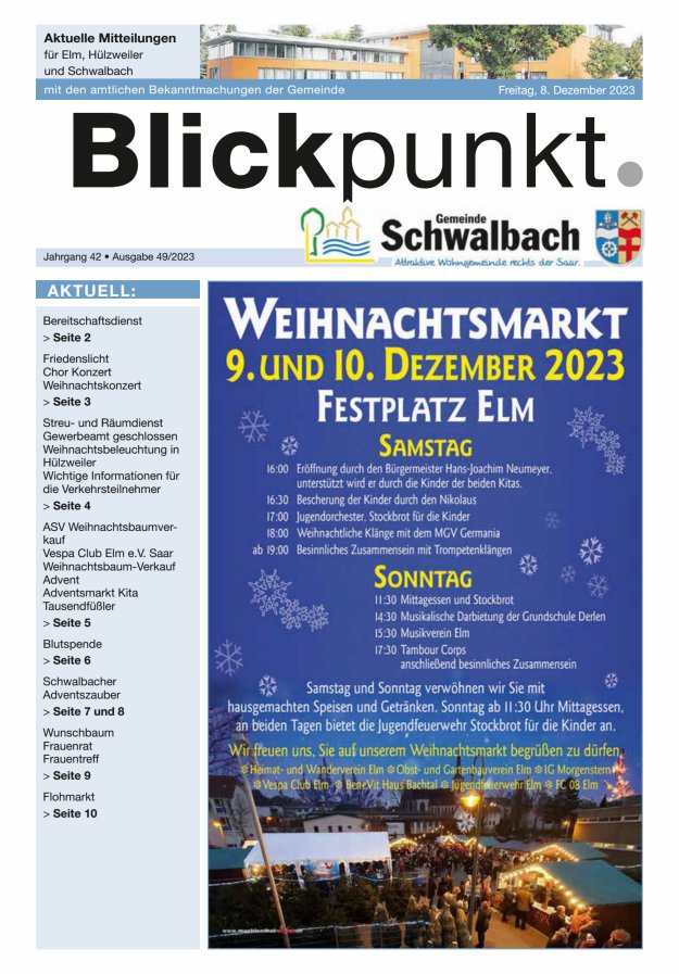 Blickpunkt Schwalbach Titelblatt 49/2023