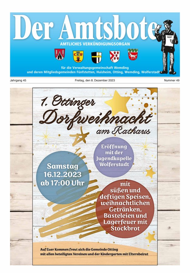 Der Amtsbote - Wemding Verwaltungsgemeinschaft Titelblatt 49/2023