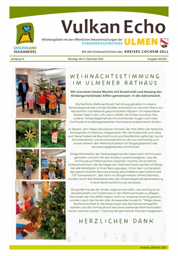 Vulkan Echo VG Ulmen Titelblatt 49/2023