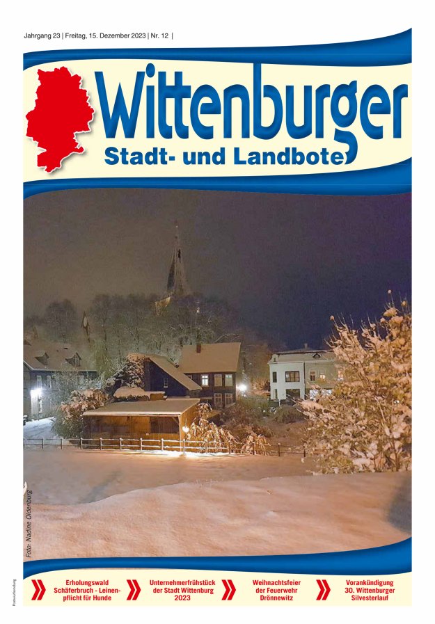 Wittenburger Stadt- und Landbote Titelblatt 12/2023