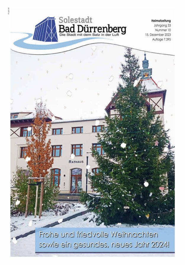Stadt Bad Dürrenberg Heimatzeitung mit den Ortschaften Titelblatt 10/2023