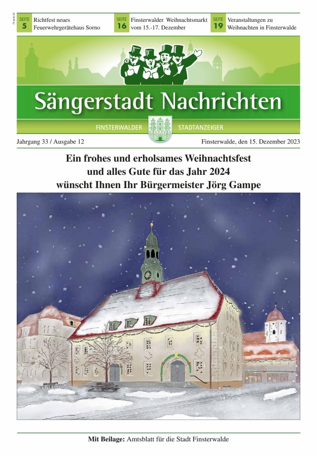 Sängerstadt Nachrichten  Titelblatt 12/2023