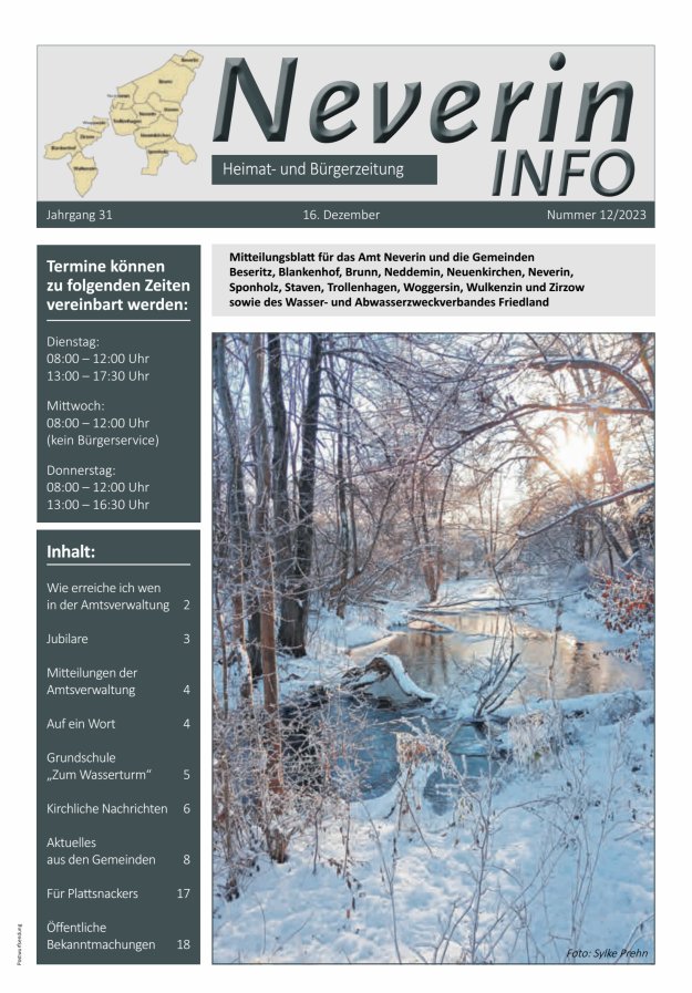 Neverin INFO Titelblatt 12/2023