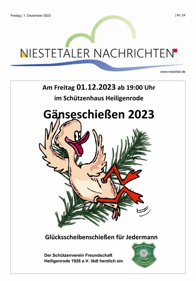 Niestetaler Nachrichten Titelblatt 24/2023