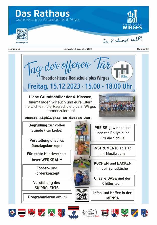 Das Rathaus - Informationen für die Bürger in der VG Wirges Titelblatt 50/2023