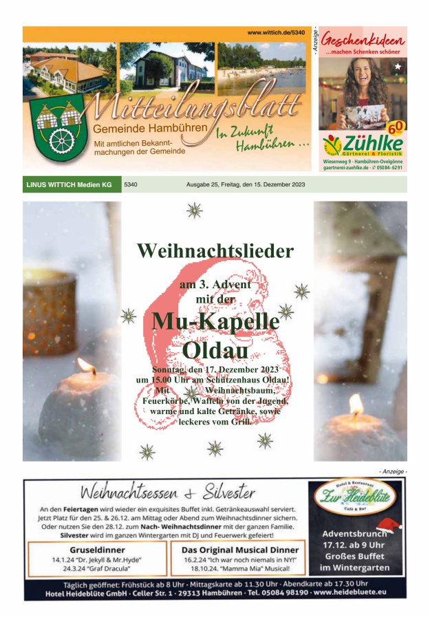 Mitteilungsblatt der Gemeinde Hambühren Titelblatt 25/2023