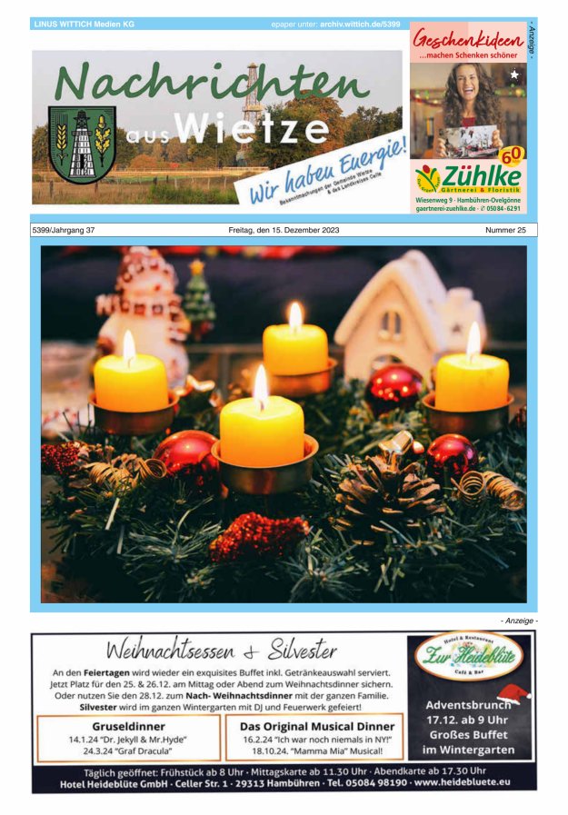 Nachrichten aus Wietze Titelblatt 25/2023