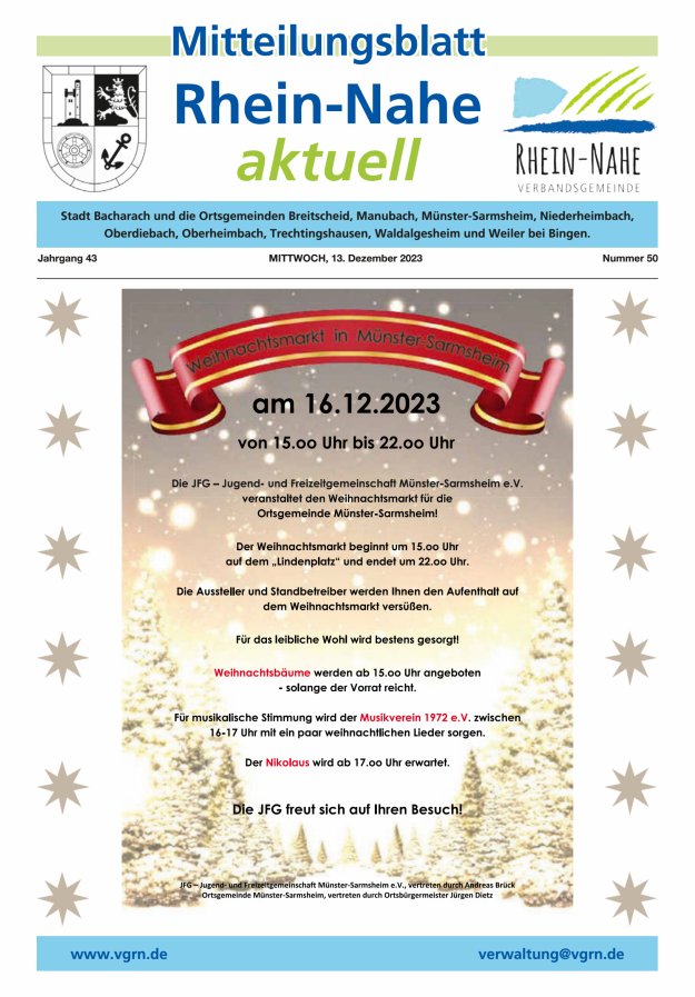 Rhein-Nahe aktuell Titelblatt 50/2023