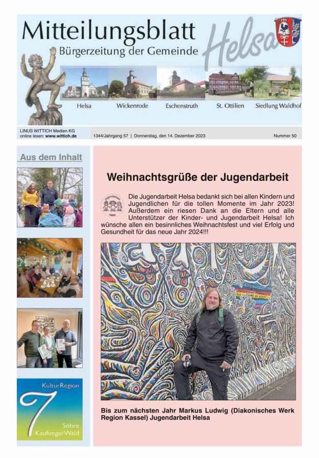 Mitteilungsblatt Helsa Titelblatt 50/2023
