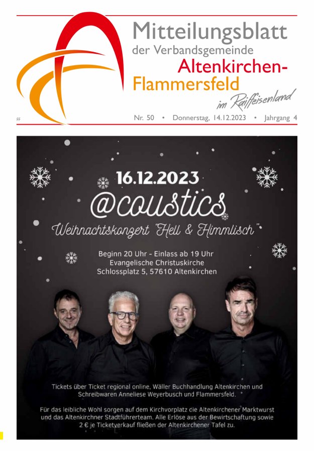 Mitteilungsblatt Verbandsgemeinde Altenkirchen-Flammersfeld Ausg Flammersfeld Titelblatt 50/2023