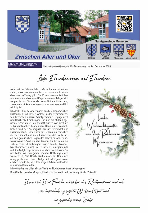 Zwischen Aller und Oker Titelblatt 13/2023