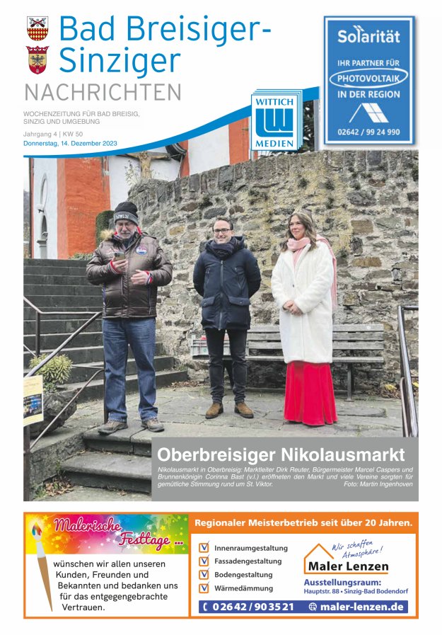 Bad Breisiger-Sinziger Nachrichten Titelblatt 50/2023