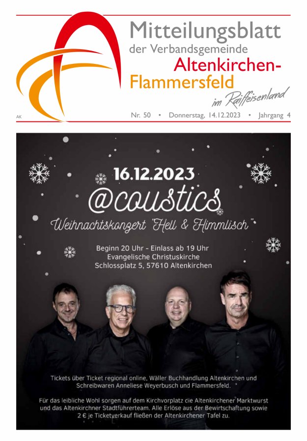 Mitteilungsblatt Verbandsgemeinde Altenkirchen-Flammersfeld Titelblatt 50/2023