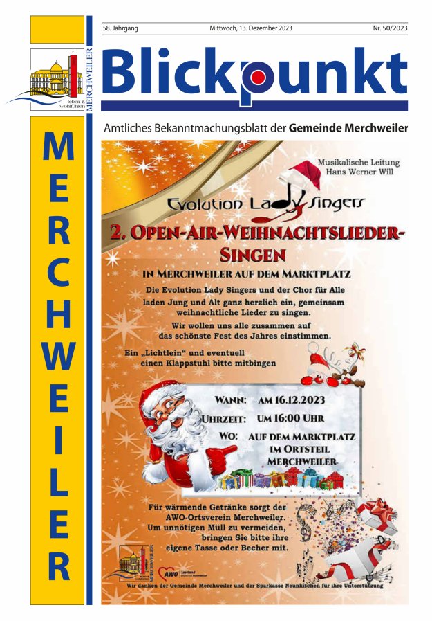 Blickpunkt Merchweiler Titelblatt 50/2023